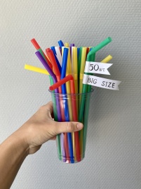 Трубочки с изгибом 8х240 цветные 50шт/уп.